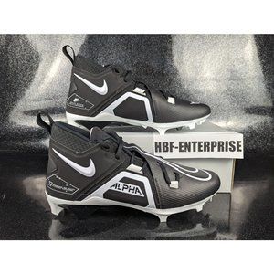 Nike Alpha Menace Pro 3 Mid Football Black White Men's Size 10 NEW